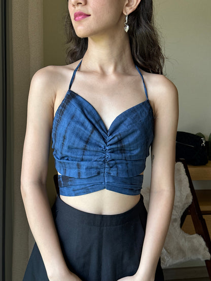 Navy Blue Shibori Top